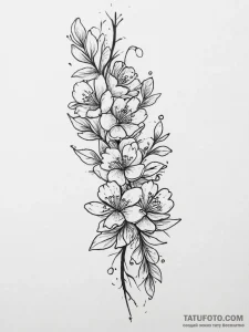 Tattoo design a delicate cherry blossom branc... - эскиз тату (№1753990187_0, 31.07.2025 19:29) — Tatufoto.com