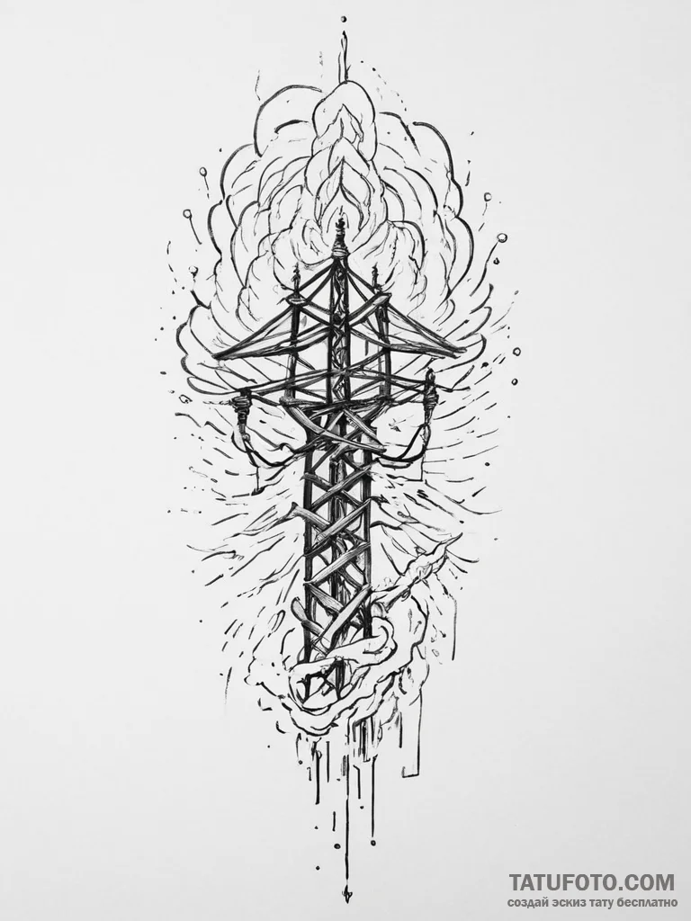 Tattoo design a powerful current of electrici... - эскиз тату (№1753990389_0, 31.07.2025 19:33) — Tatufoto.com