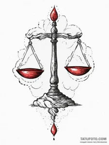 Tattoo sketch libra's scales balanced by gent... - эскиз тату (№1753990587_0, 31.07.2025 19:36) — Tatufoto.com