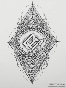 61. tattoo sketch: the rune "chernobog," rend... - эскиз тату (№1753991195_0, 31.07.2025 19:46) — Tatufoto.com