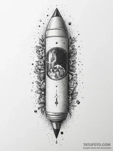 Tattoo sketch a 'time capsule' in the form of... - эскиз тату (№1753991793_0, 31.07.2025 19:56) — Tatufoto.com