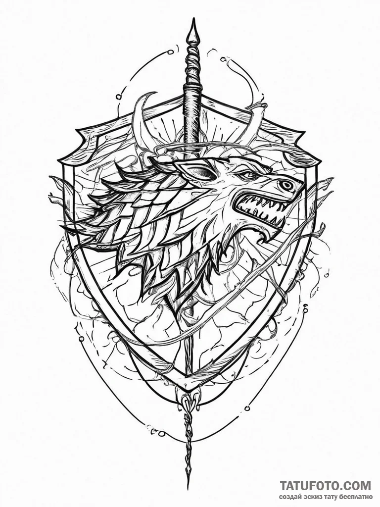 A house sigil from game of thrones (e.g., sta... - эскиз тату (№1753992200_0, 31.07.2025 20:03) — Tatufoto.com