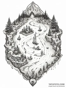 Tattoo design a dungeon crawl map with a glow... - эскиз тату (№1753992404_0, 31.07.2025 20:06) — Tatufoto.com