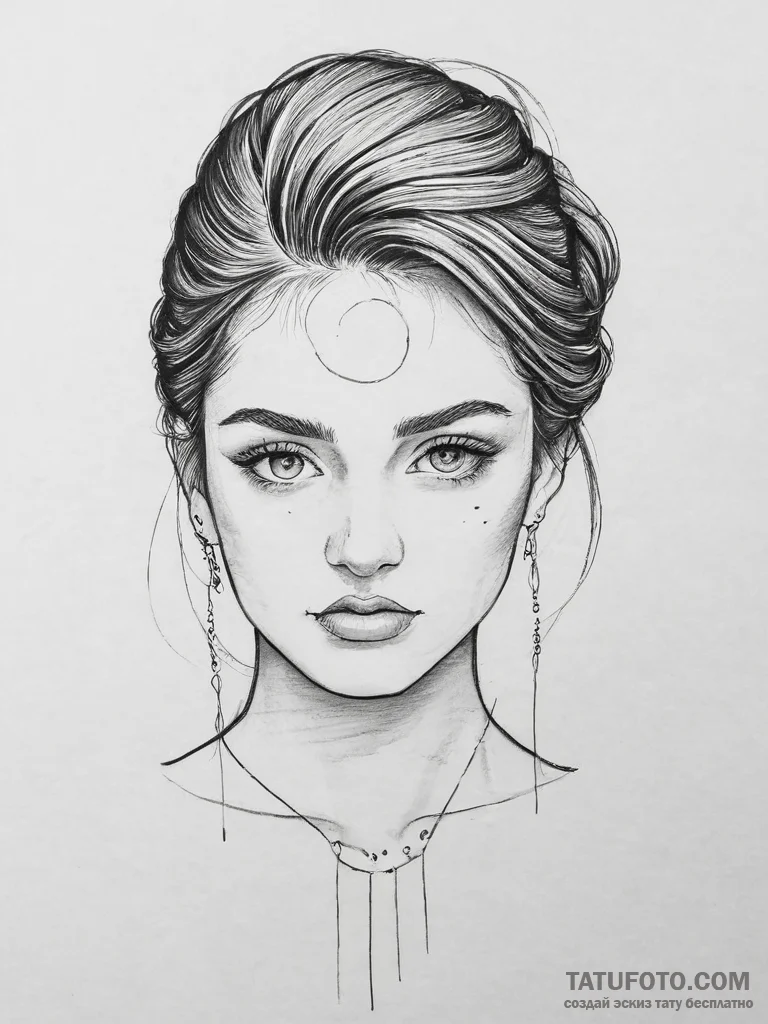 Tattoo design a deep, thoughtful gaze, reflec... - эскиз тату (№1753993600_0, 31.07.2025 20:26) — Tatufoto.com