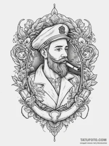 Tattoo sketch a weighty, ornate pipe, for con... - эскиз тату (№1753994196_0, 31.07.2025 20:36) — Tatufoto.com