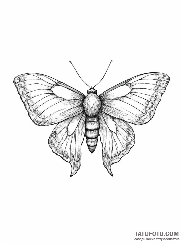 Moth - эскиз тату (№1753994995_0, 31.07.2025 20:49) — Tatufoto.com