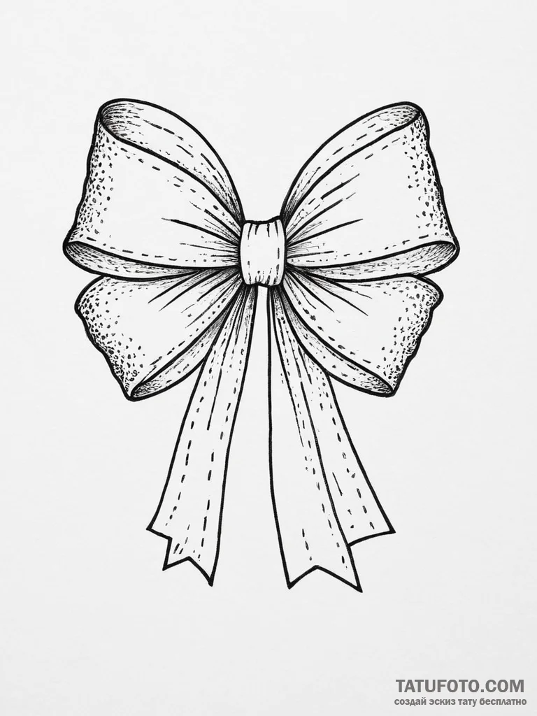 Tattoo sketch a simple, elegant bow or ribbon... - эскиз тату (№1753995689_0, 31.07.2025 21:01) — Tatufoto.com