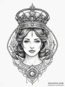 Tattoo design a small, elegant "king" or "que... - эскиз тату (№1753996514_0, 31.07.2025 21:15) — Tatufoto.com