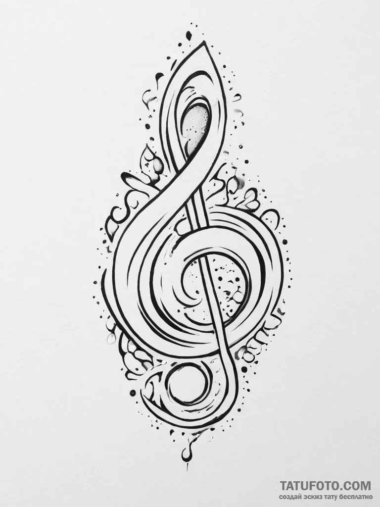 Tattoo design a small, subtle musical note. l... - эскиз тату (№1753996721_0, 31.07.2025 21:18) — Tatufoto.com