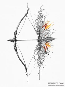 Tattoo design a stylized elven bow with an ar... - эскиз тату (№1753998324_0, 31.07.2025 21:45) — Tatufoto.com
