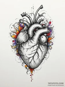 Mechanical heart, tattoo line art, soft whip... - эскиз тату (№1753999126_0, 31.07.2025 21:58) — Tatufoto.com