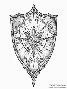 Tattoo design a weathered medieval shield bea... - эскиз тату (№1753999336_0, 31.07.2025 22:02) — Tatufoto.com