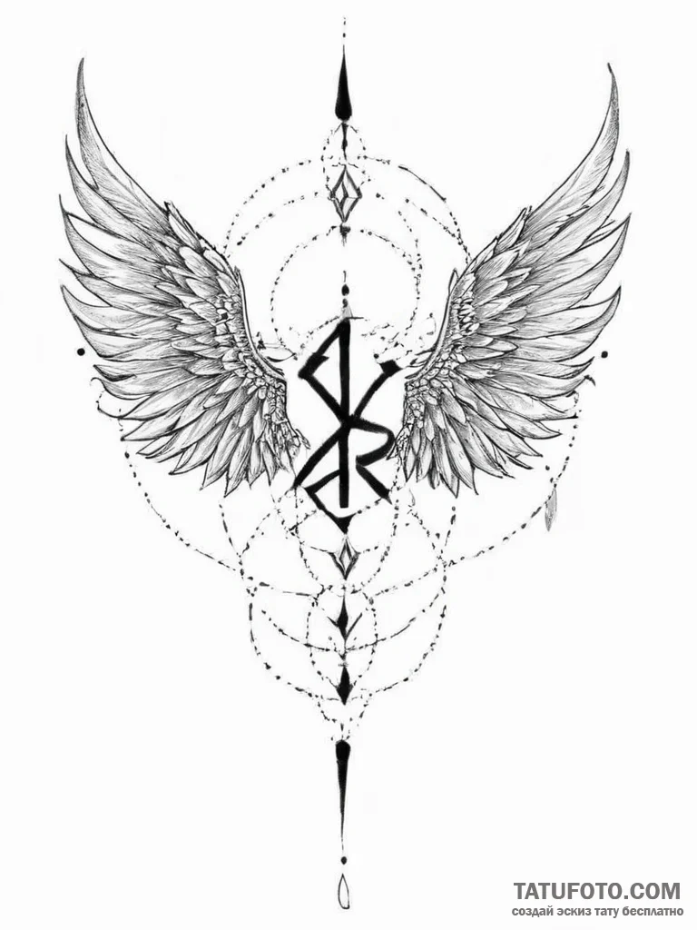 93. tattoo sketch: "vetar" rune subtly integr... - эскиз тату (№1754000915_0, 31.07.2025 22:28) — Tatufoto.com