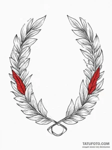 Laurel wreath, tattoo drawing outline, black... - эскиз тату (№1754003264_0, 31.07.2025 23:07) — Tatufoto.com