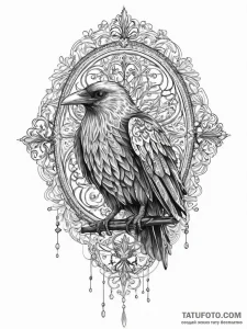 The three-eyed raven from game of thrones, ta... - эскиз тату (№1754004238_0, 31.07.2025 23:23) — Tatufoto.com