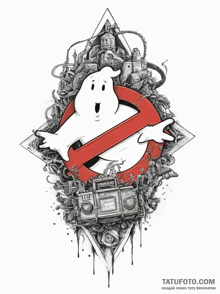 A ghostbusters ghost trap, tattoo sketch desi... - эскиз тату (№1754004824_0, 31.07.2025 23:33) — Tatufoto.com