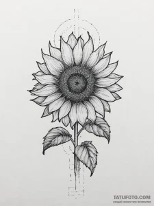 A field of sunflowers, all facing the sun., t... - эскиз тату (№1754005018_0, 31.07.2025 23:36) — Tatufoto.com