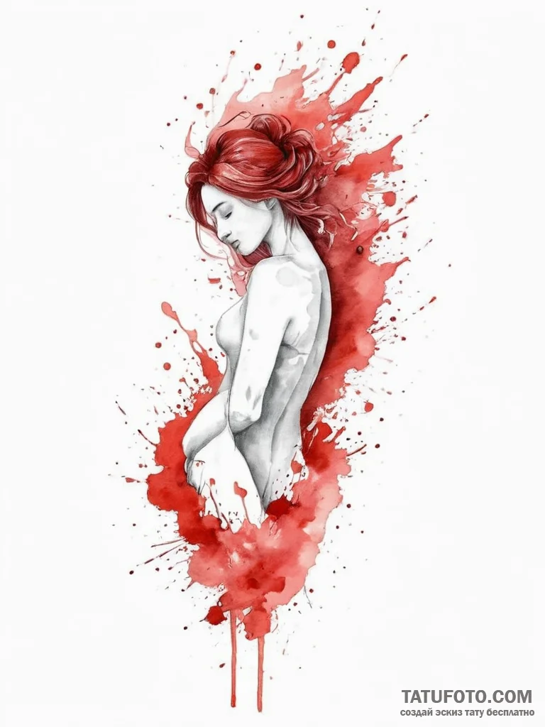 Tattoo sketch a vibrant watercolor splash of... - эскиз тату (№1754005605_0, 31.07.2025 23:46) — Tatufoto.com