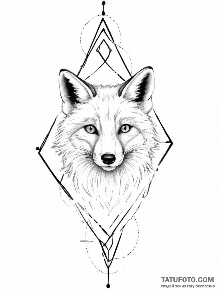 Tattoo sketch a geometric animal silhouette (... - эскиз тату (№1754005997_0, 31.07.2025 23:53) — Tatufoto.com