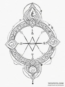 148. tattoo sketch: "veda" rune surrounded by... - эскиз тату (№1754006393_0, 31.07.2025 23:59) — Tatufoto.com