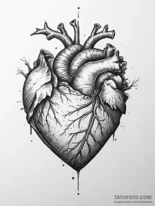Tattoo design a heart depicted as solid stone... - эскиз тату (№1754006591_0, 01.08.2025 00:03) — Tatufoto.com