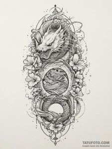 Hourglass, ink illustration for tattoo, irezu... - эскиз тату (№1754006984_0, 01.08.2025 00:09) — Tatufoto.com