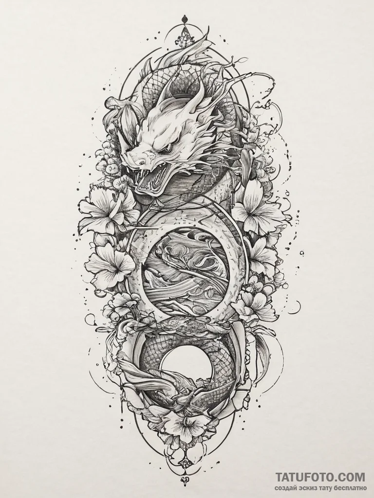 Hourglass, ink illustration for tattoo, irezu... - эскиз тату (№1754006984_0, 01.08.2025 00:09) — Tatufoto.com