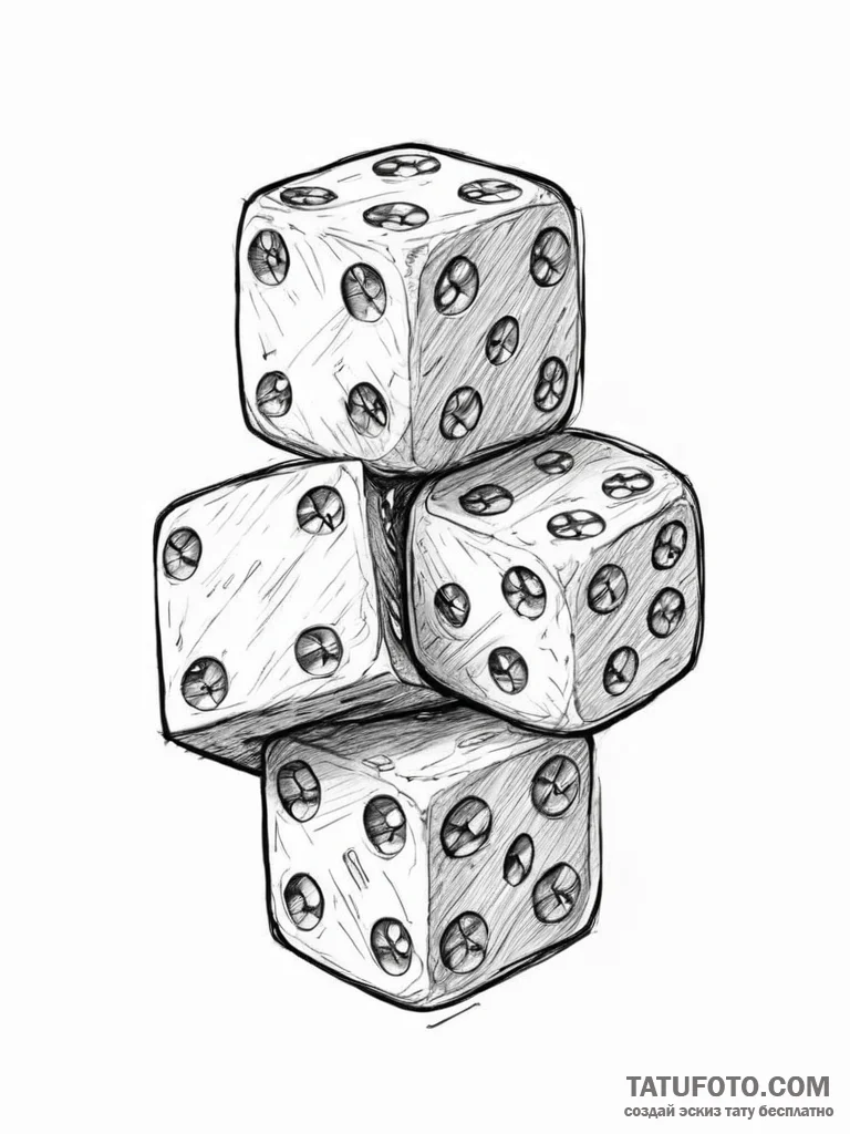 Dice - эскиз тату (№1754008173_0, 01.08.2025 00:29) — Tatufoto.com