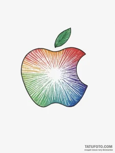 Apple, tattoo sketch design, vibrant colors,... - эскиз тату (№1754009356_0, 01.08.2025 00:49) — Tatufoto.com