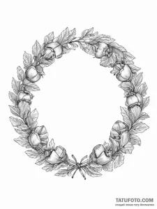 Tattoo design a strong, protective wreath mad... - эскиз тату (№1754009753_0, 01.08.2025 00:55) — Tatufoto.com