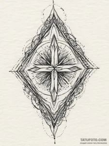 87. tattoo design: a "treba" rune with a subt... - эскиз тату (№1754010542_0, 01.08.2025 01:09) — Tatufoto.com