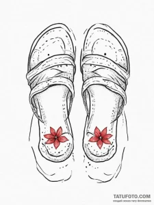 Tattoo design a pair of matching slippers or... - эскиз тату (№1754011533_0, 01.08.2025 01:25) — Tatufoto.com