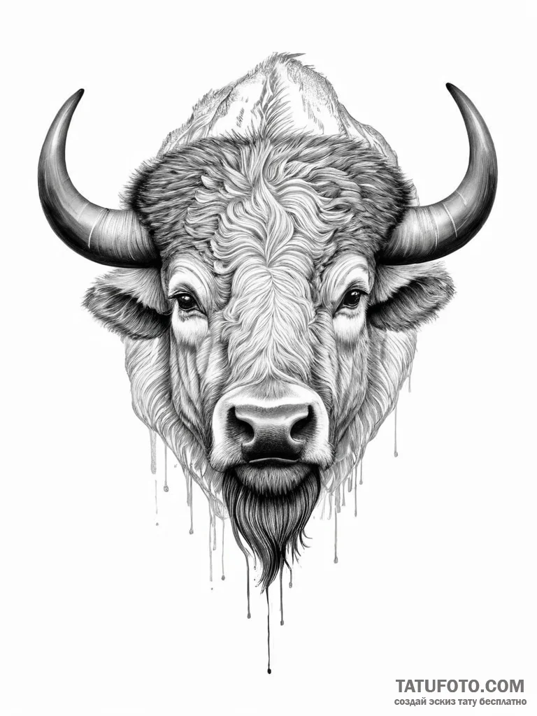 Buffalo - эскиз тату (№1754011730_0, 01.08.2025 01:28) — Tatufoto.com