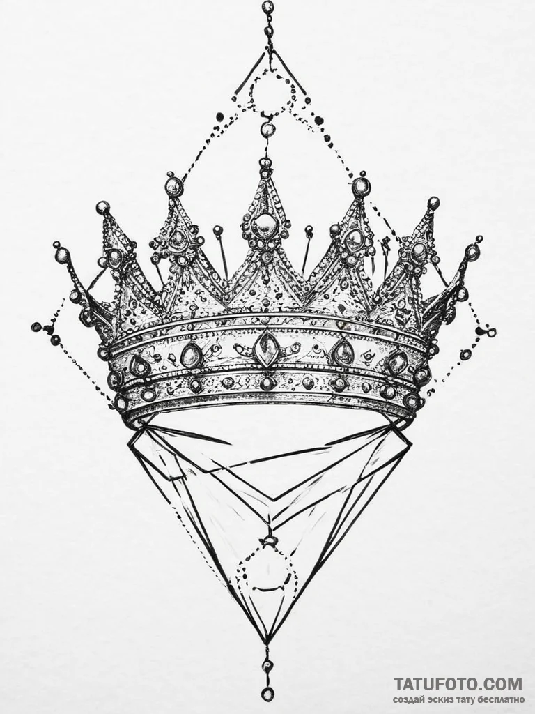 Tattoo sketch a minimalist crown with a singl... - эскиз тату (№1754012324_0, 01.08.2025 01:38) — Tatufoto.com