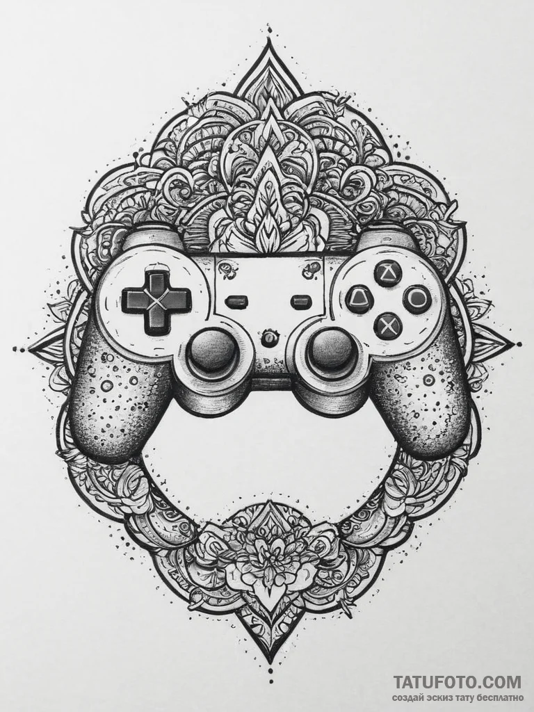 Tattoo design a controller's face buttons arr... - эскиз тату (№1754014496_0, 01.08.2025 02:14) — Tatufoto.com