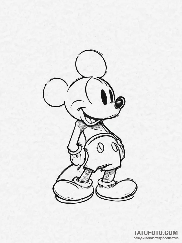 Mickey mouse - эскиз тату (№1754014693_0, 01.08.2025 02:18) — Tatufoto.com