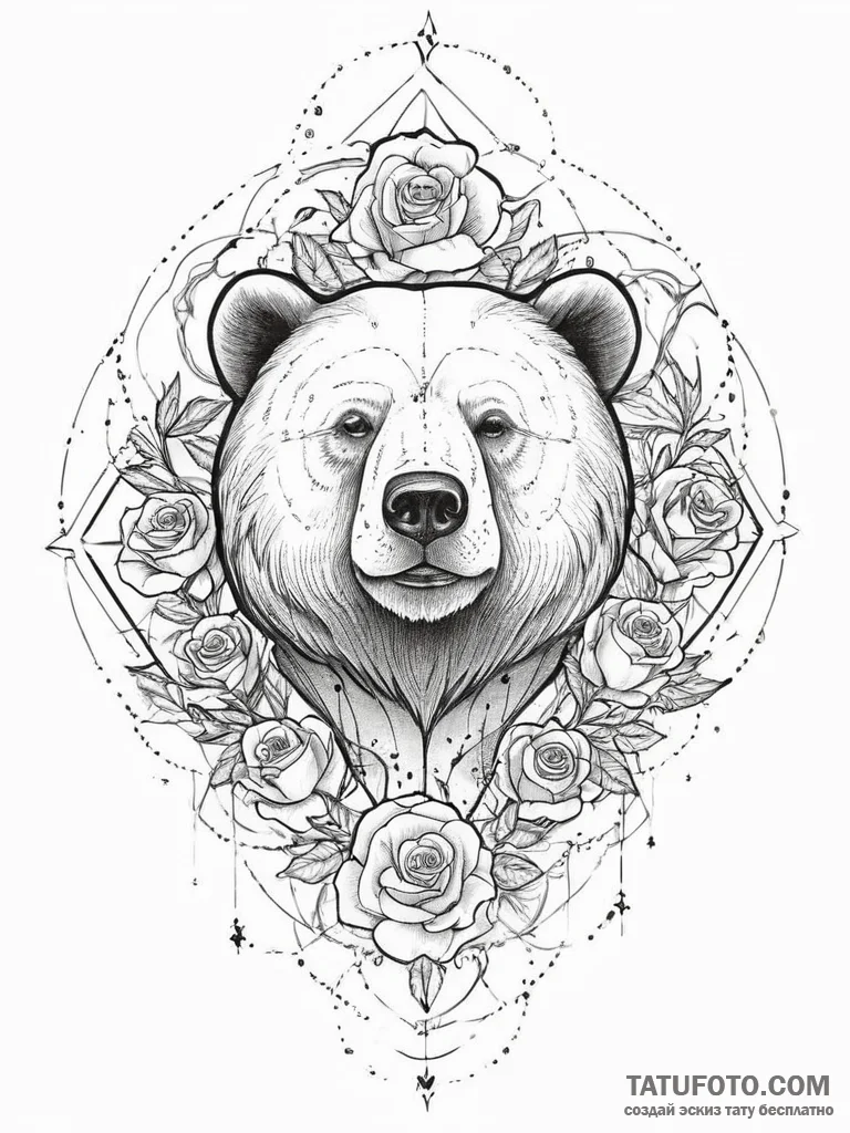 A bear made of constellations, concept art fo... - эскиз тату (№1754015889_0, 01.08.2025 02:38) — Tatufoto.com