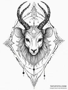 Tattoo sketch a neo-traditional zodiac animal... - эскиз тату (№1754018663_0, 01.08.2025 03:24) — Tatufoto.com