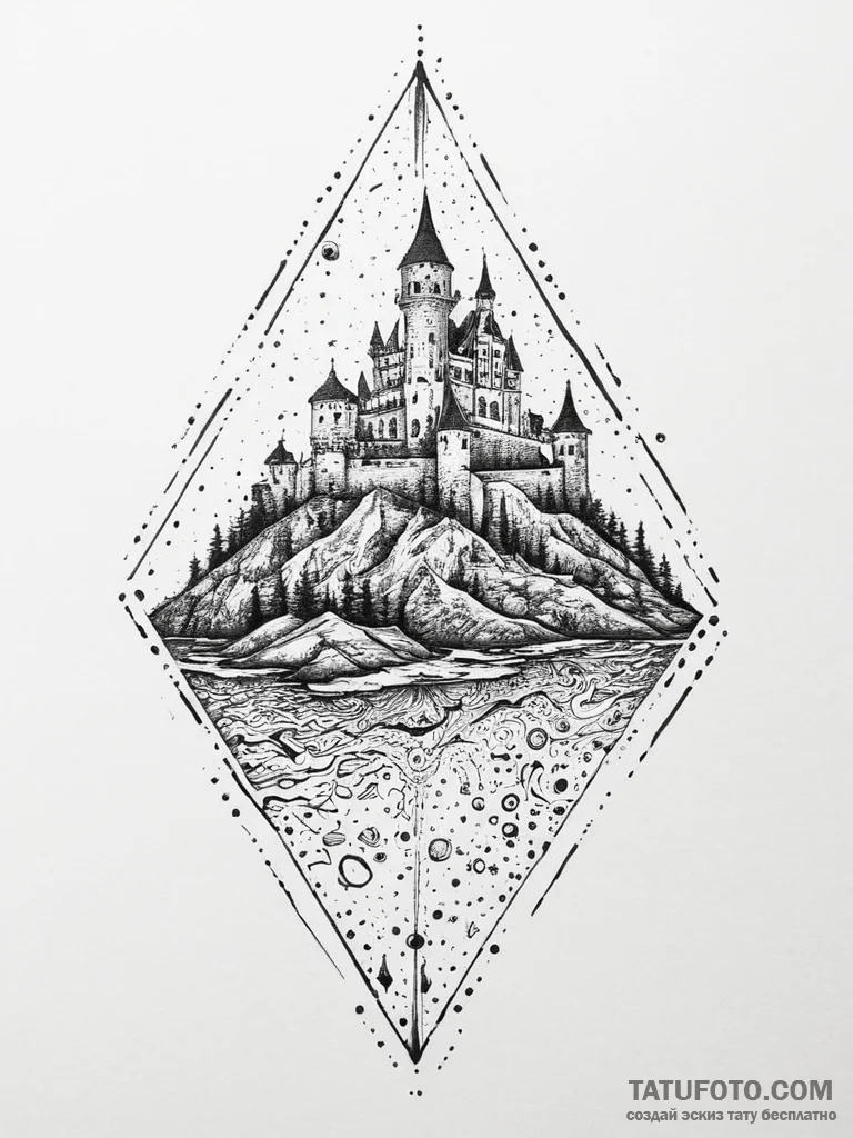 Tattoo sketch an abstract representation of a... - эскиз тату (№1754020450_0, 01.08.2025 03:54) — Tatufoto.com