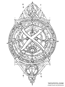 135. tattoo sketch: "klad" rune surrounded by... - эскиз тату (№1754020647_0, 01.08.2025 03:57) — Tatufoto.com