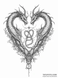 Tattoo sketch a dragon coiled around a signif... - эскиз тату (№1754021044_0, 01.08.2025 04:04) — Tatufoto.com