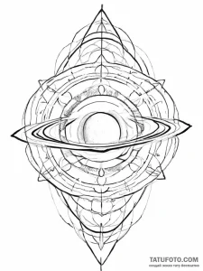 Saturn (planet), artistic tattoo sketch, geom... - эскиз тату (№1754021241_0, 01.08.2025 04:07) — Tatufoto.com