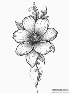 Tattoo design a flower where the stem is a pi… — эскиз тату (№1754022628_0, 01.08.2025 04:30) — Tatufoto.com