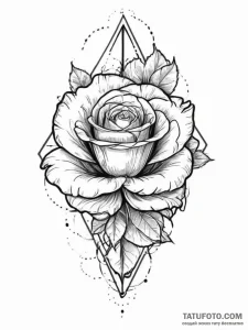 Tattoo sketch a rose with a subtle geometric… — эскиз тату (№1754023222_0, 01.08.2025 04:40) — Tatufoto.com