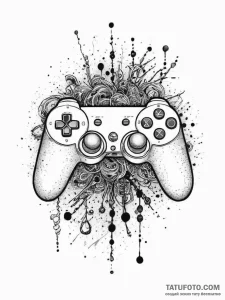 Tattoo design a game controller with a subtle… — эскиз тату (№1754024420_0, 01.08.2025 05:00) — Tatufoto.com