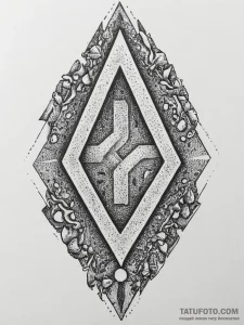 Rune stone, concept art for tattoo, on a clea… — эскиз тату (№1754024615_0, 01.08.2025 05:03) — Tatufoto.com