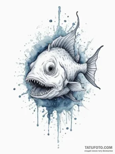 Deep-sea anglerfish, tattoo sketch design, wa… — эскиз тату (№1754025009_0, 01.08.2025 05:10) — Tatufoto.com
