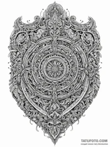 Tattoo sketch a powerful shield wall of ancie… — эскиз тату (№1754025403_0, 01.08.2025 05:16) — Tatufoto.com