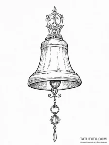 Bell, tattoo drawing outline, black outline o… — эскиз тату (№1754025602_0, 01.08.2025 05:20) — Tatufoto.com