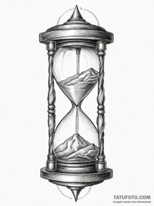 Tattoo design a simple hourglass with sand fl... - эскиз тату (№1754027389_0, 01.08.2025 05:49) — Tatufoto.com